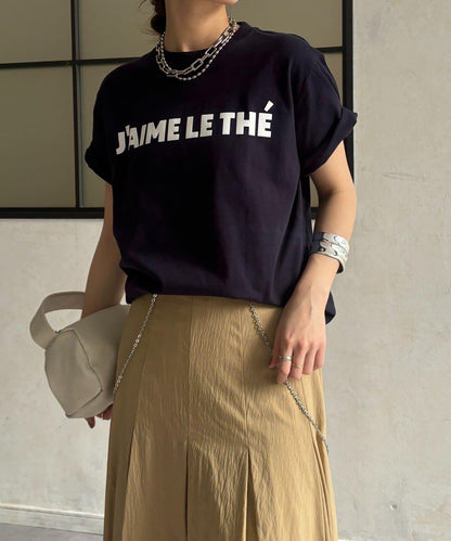 JAIMELETHE 植絨logo字母設計 T恤