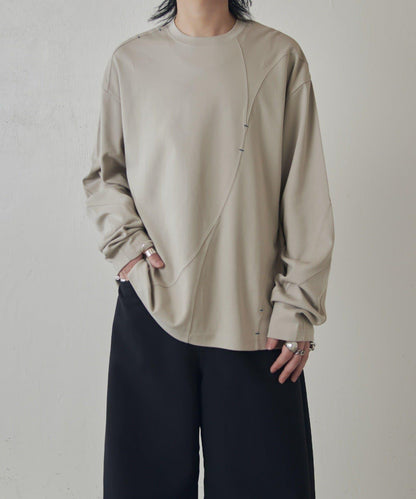 隨機拼接設計 長袖T恤