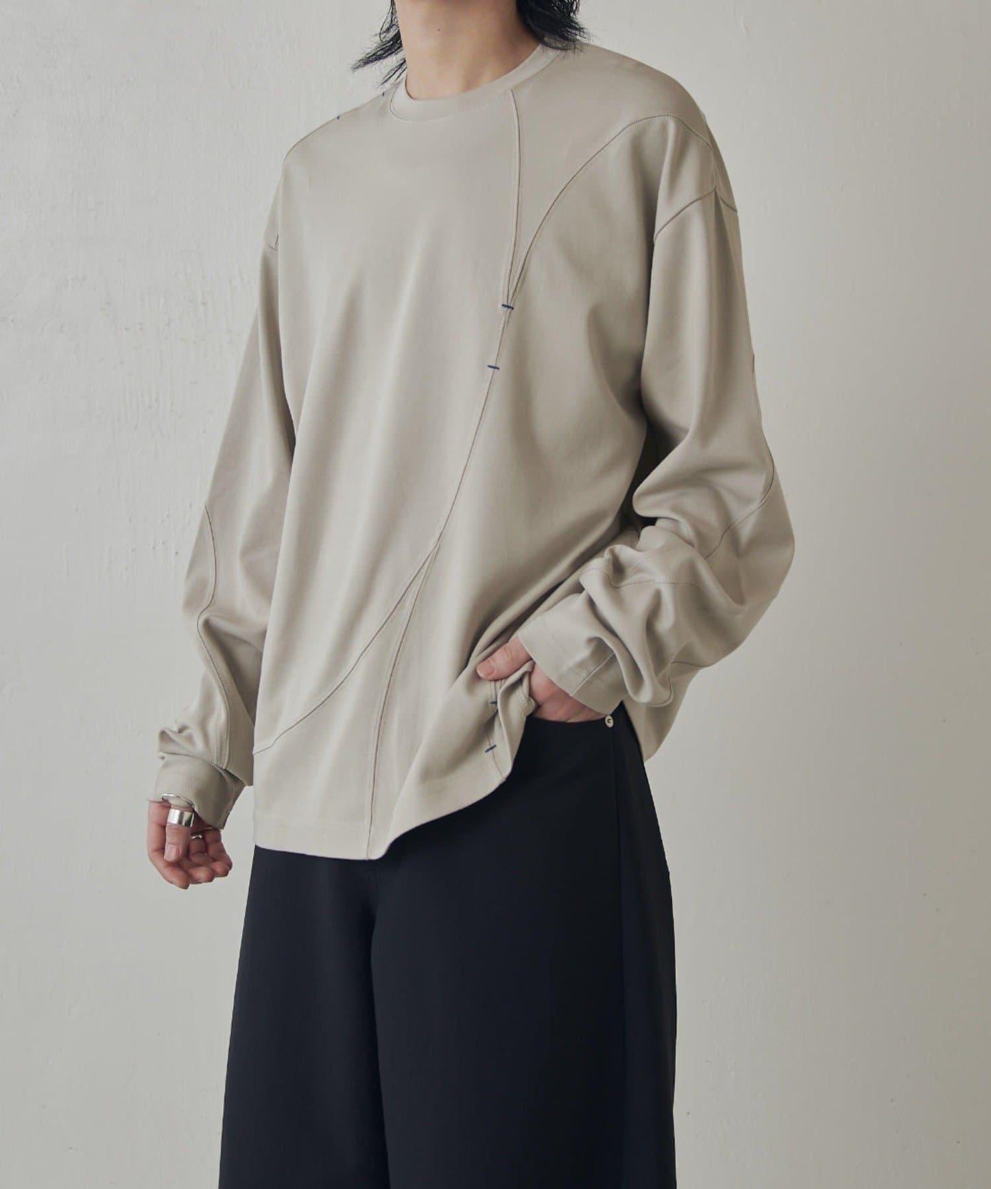 隨機拼接設計 長袖T恤