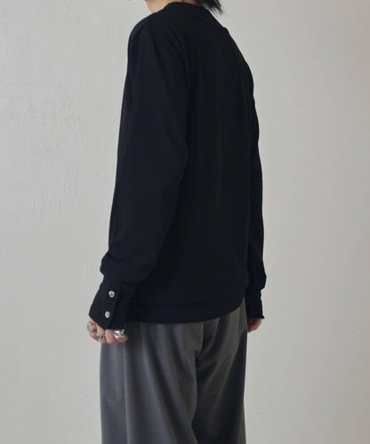 疊搭亨利領長袖T恤