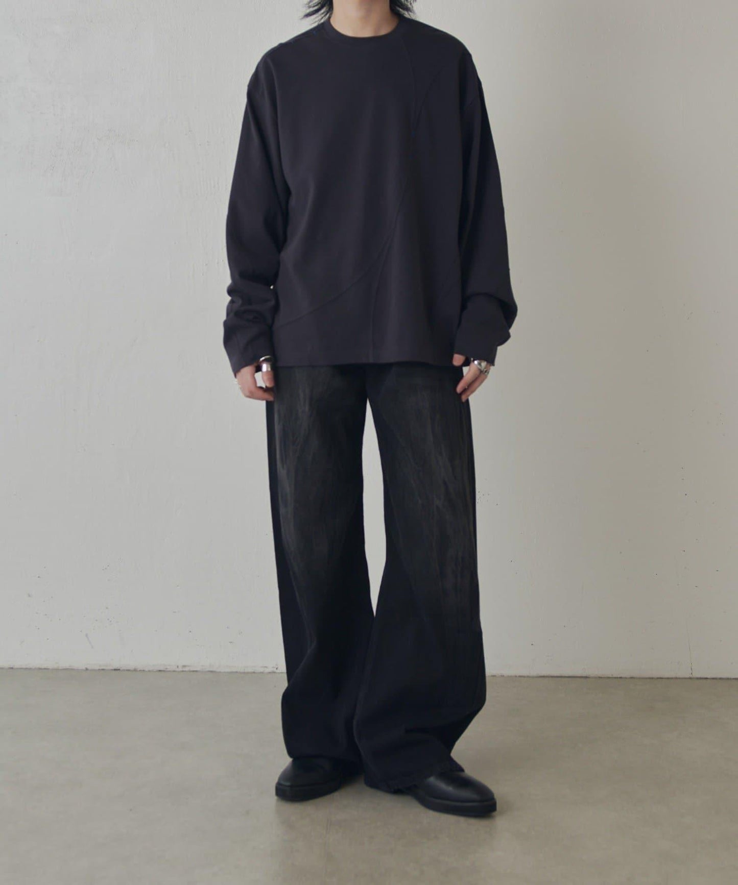 隨機拼接設計 長袖T恤