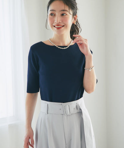 涼感UV全針織 五分袖針織上衣（復刻款 新色黃色）