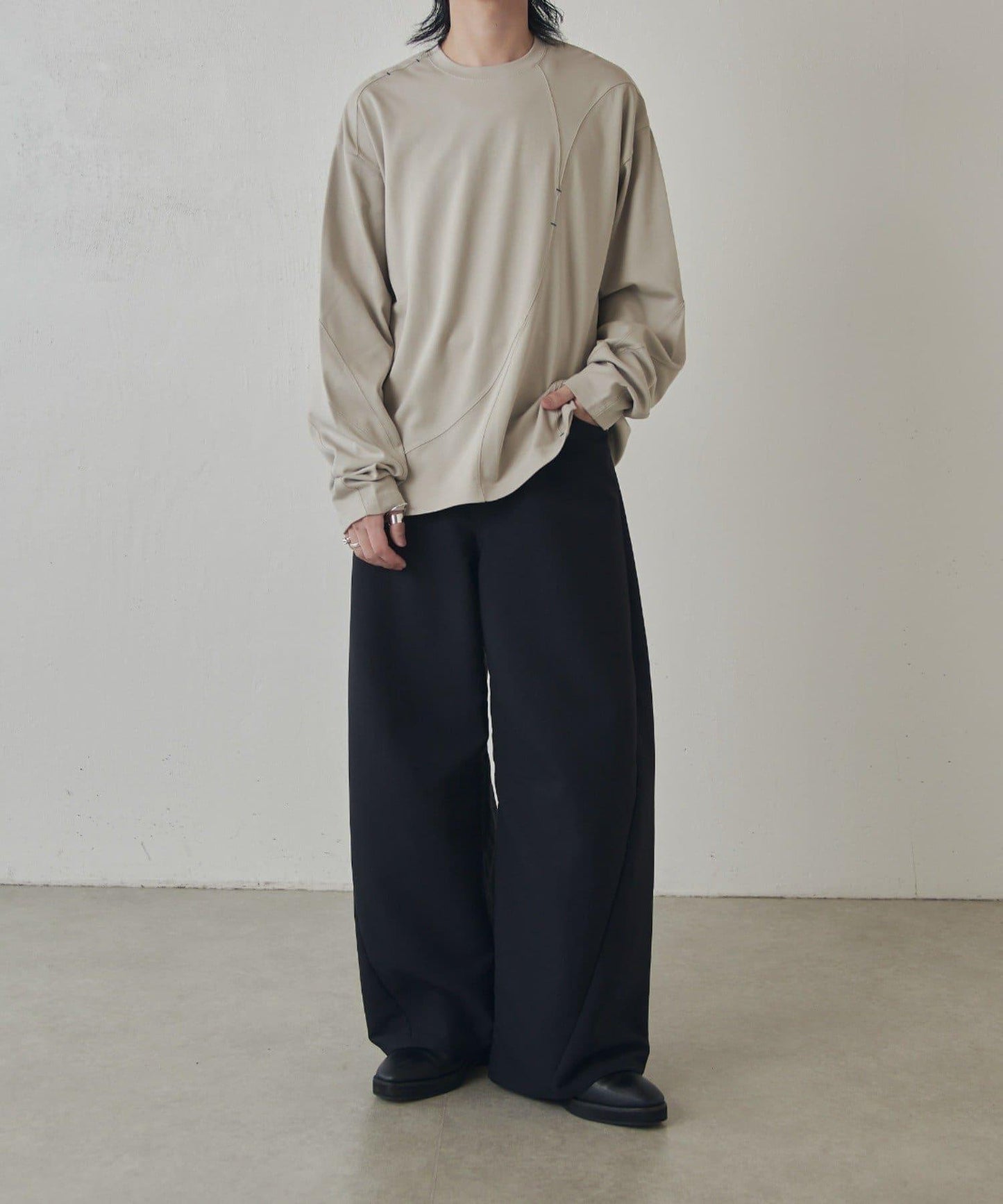 隨機拼接設計 長袖T恤