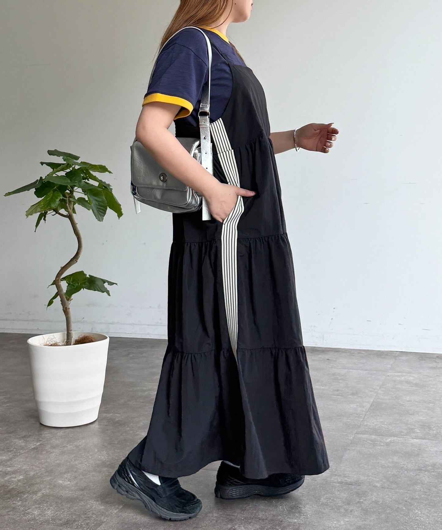 U.S. POLO ASSN 尼龍層疊吊帶連衣裙