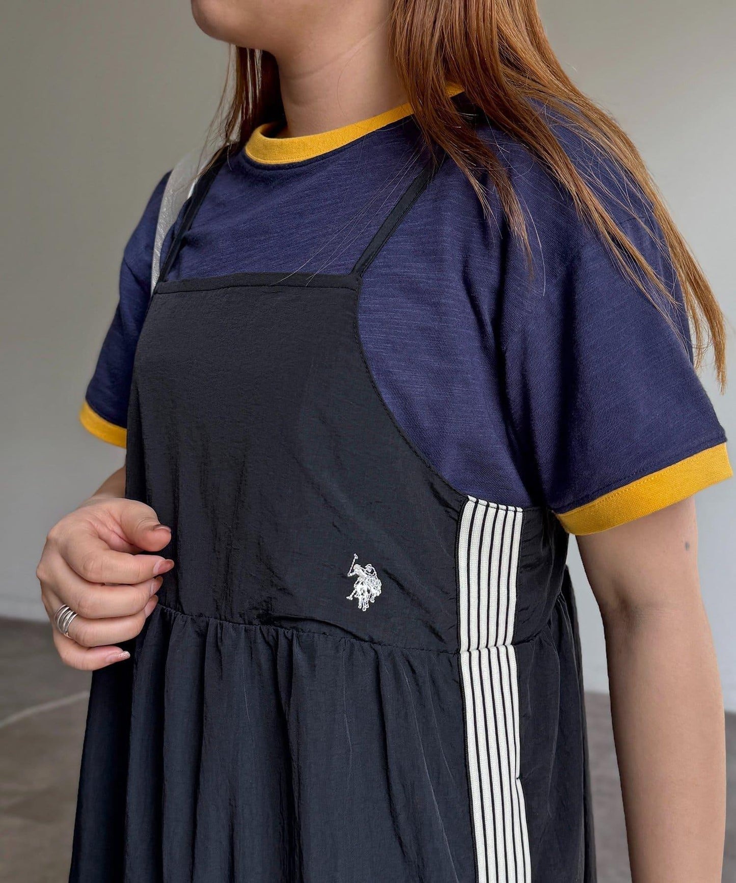 U.S. POLO ASSN 尼龍層疊吊帶連衣裙