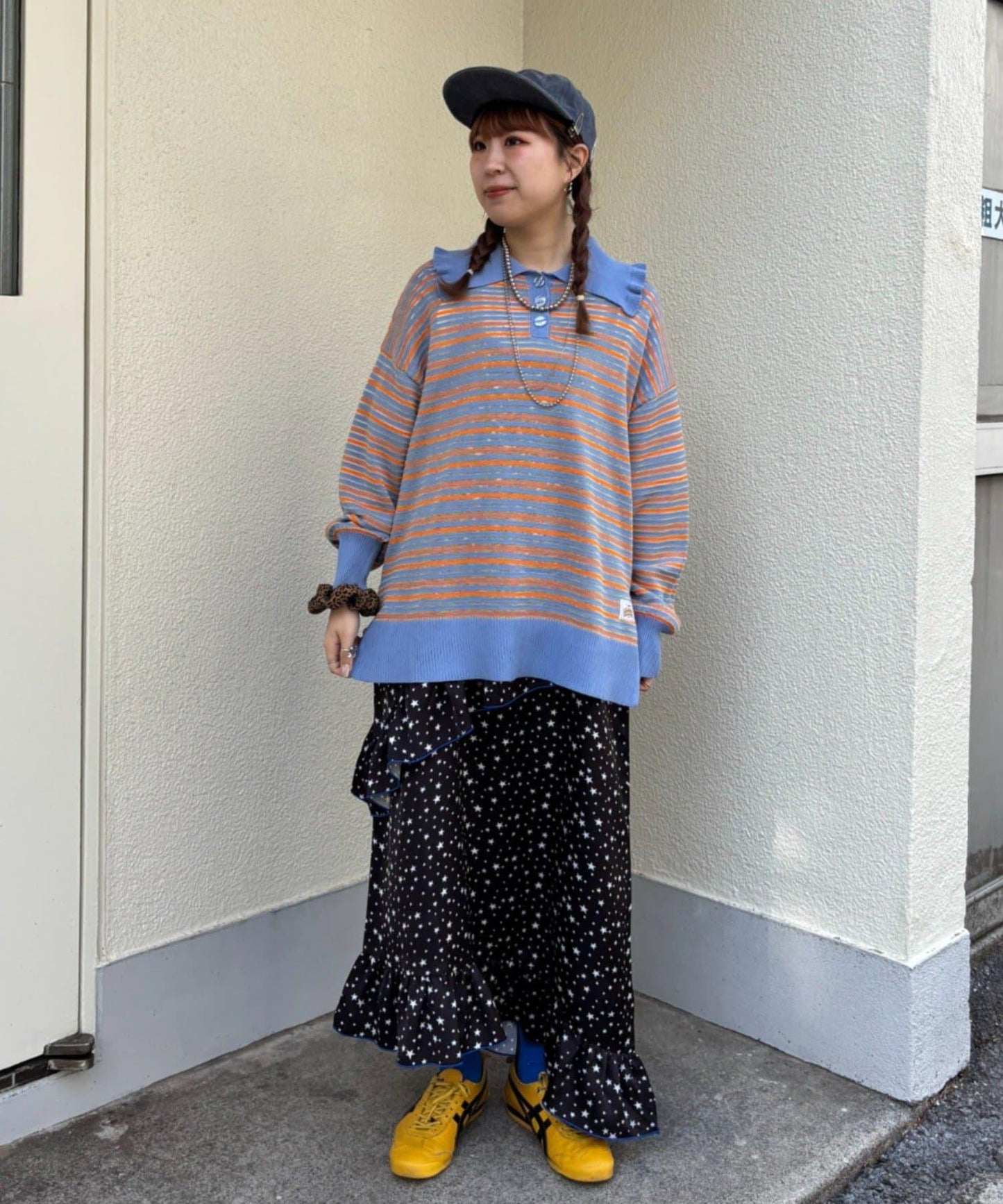HELLO.SANFRANCISCO/ハローサンフランシスコ 大翻領 條紋 Polo 設計 針織上衣