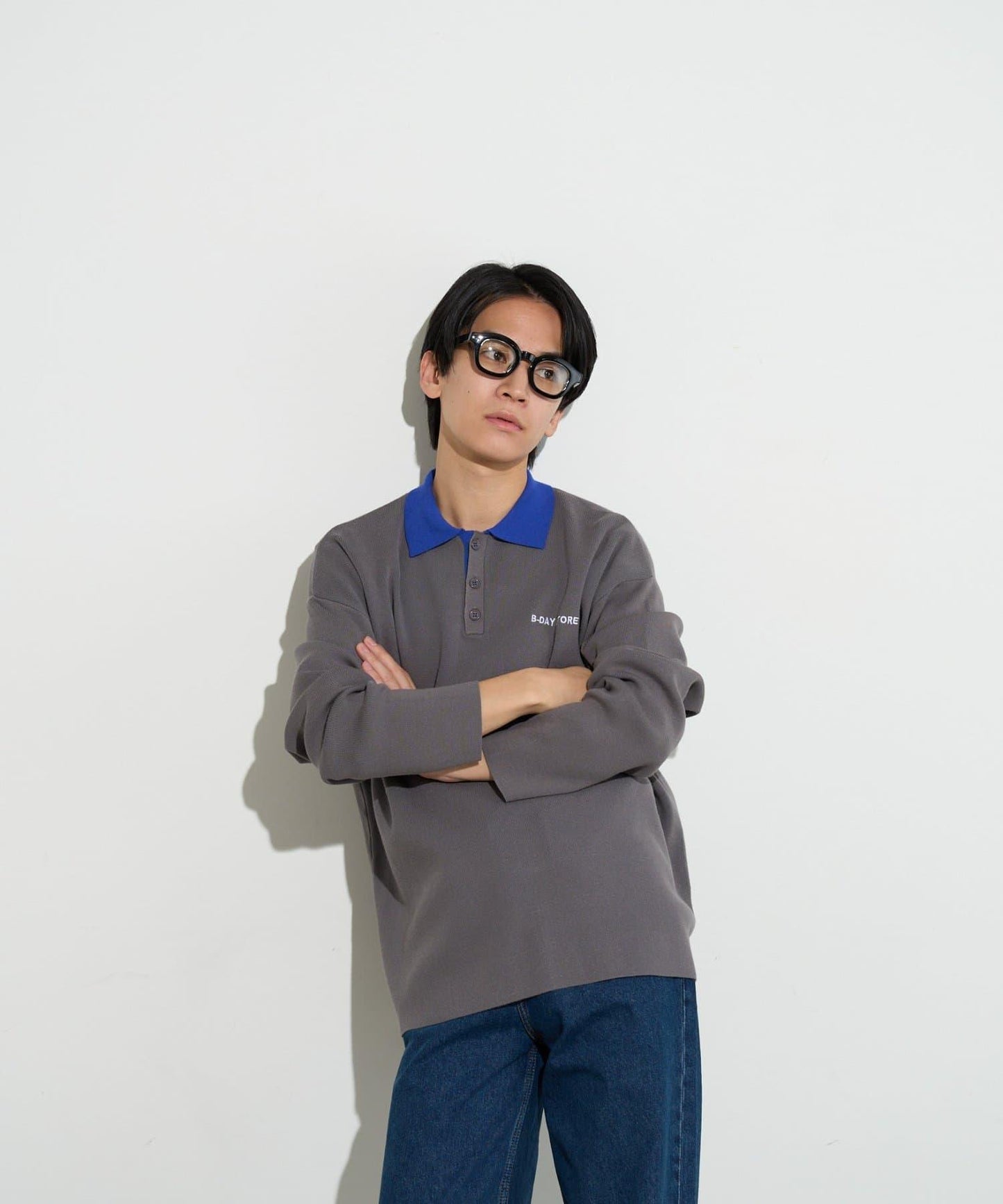 拼色 polo領 針織 男士針織衫