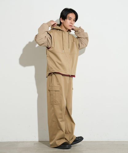 男士闊腿工裝褲