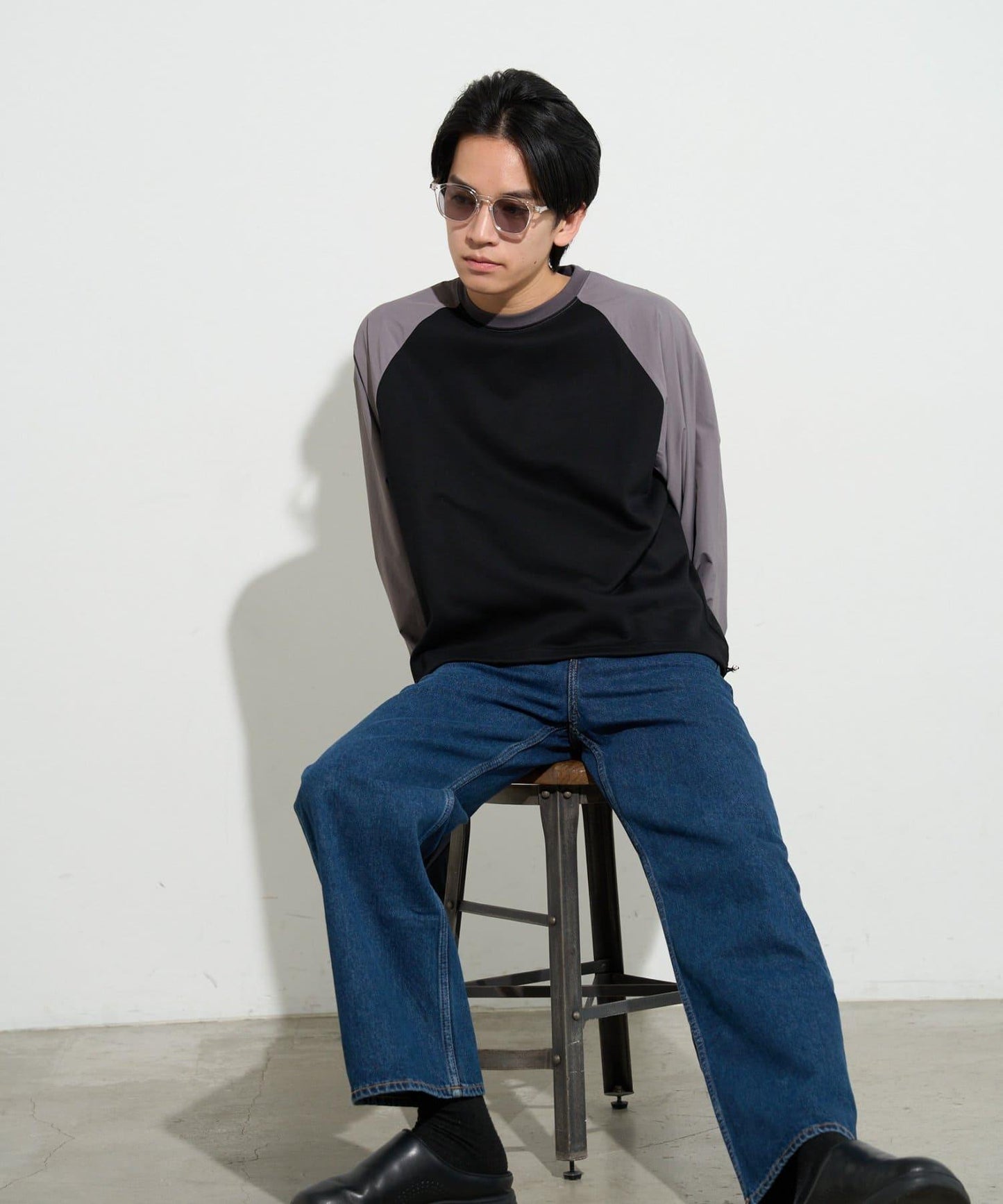 男士拼接設計 針織上衣