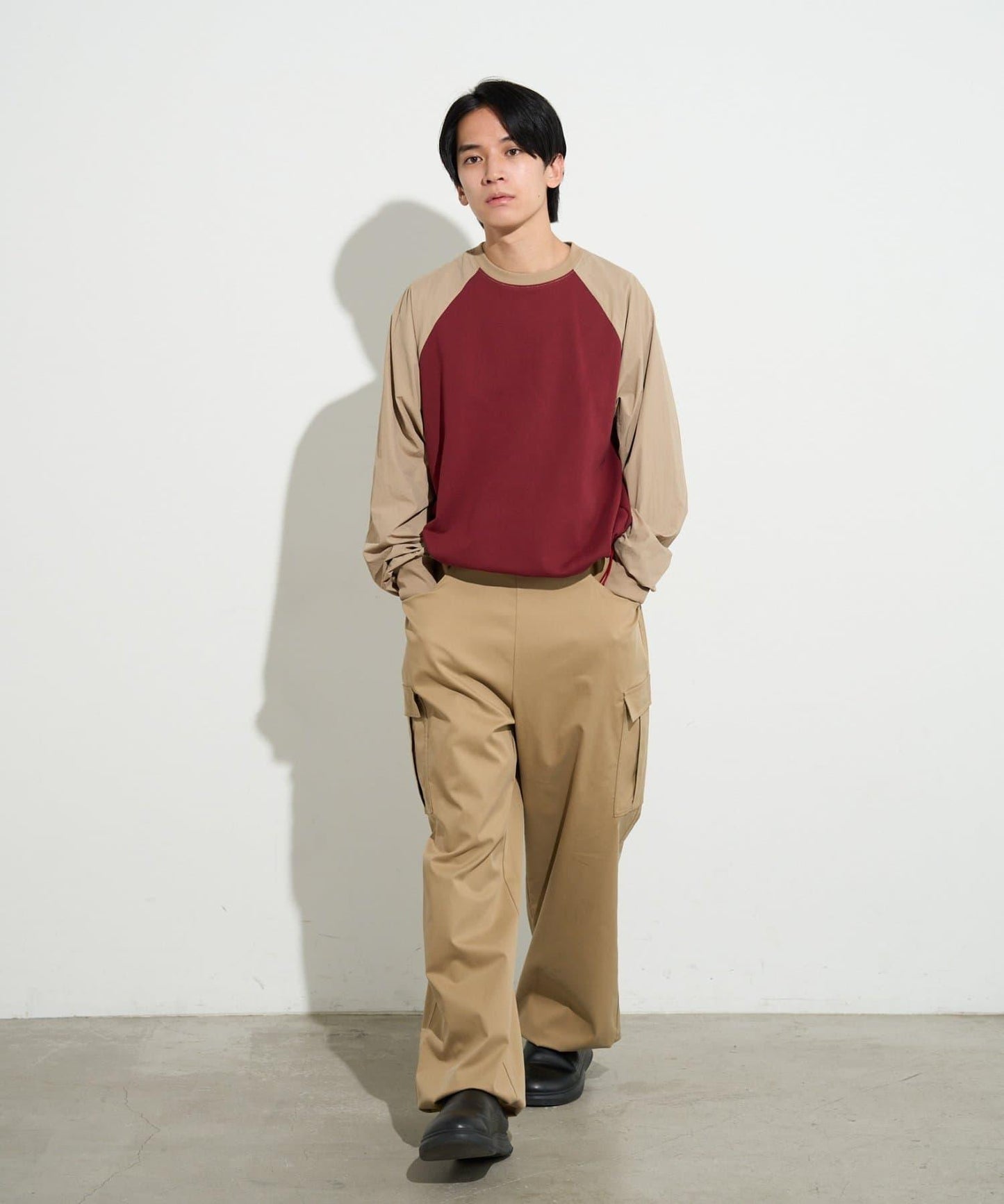 男士闊腿工裝褲