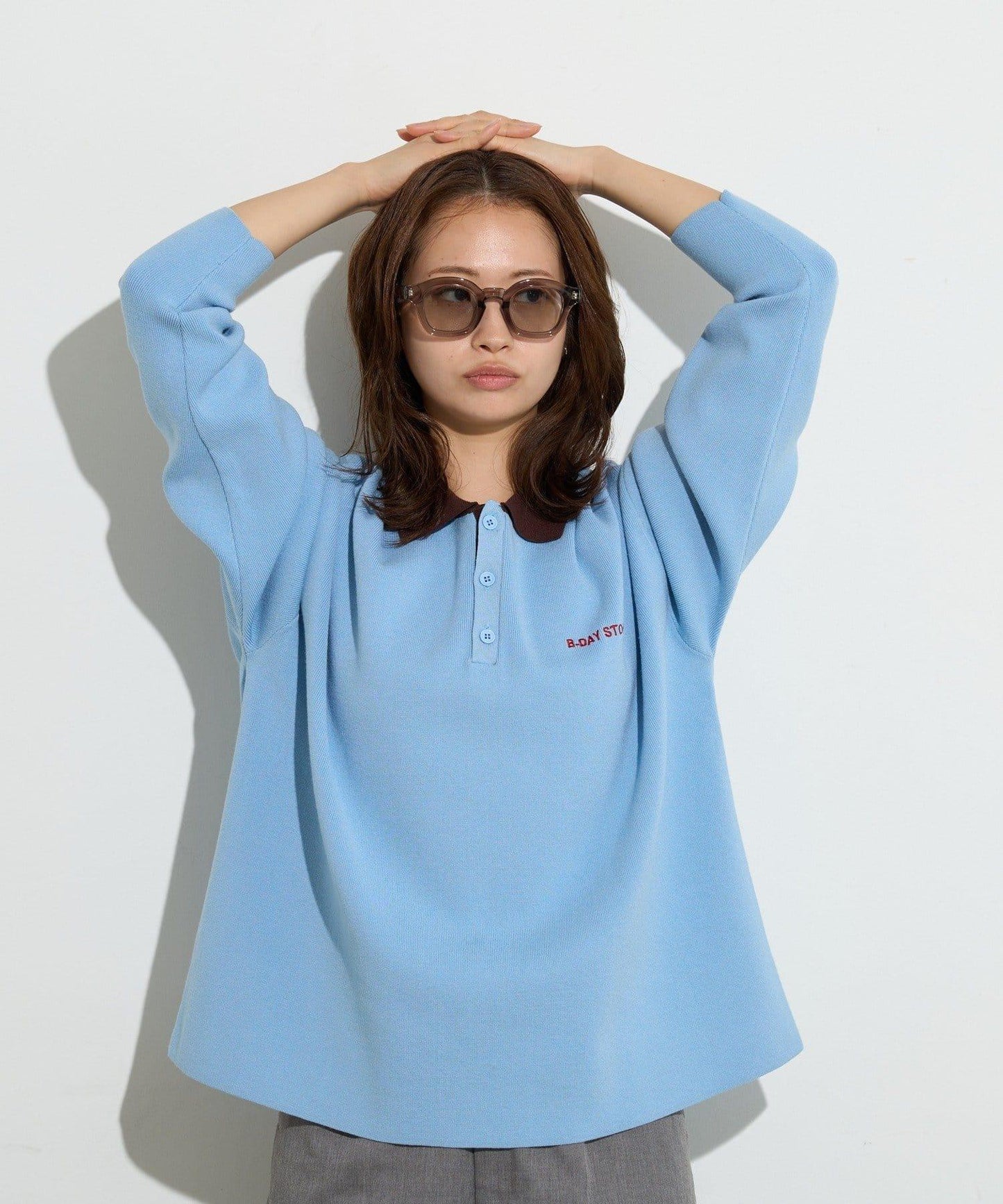 B-DAY STORE 拼色Polo針織POLO衫