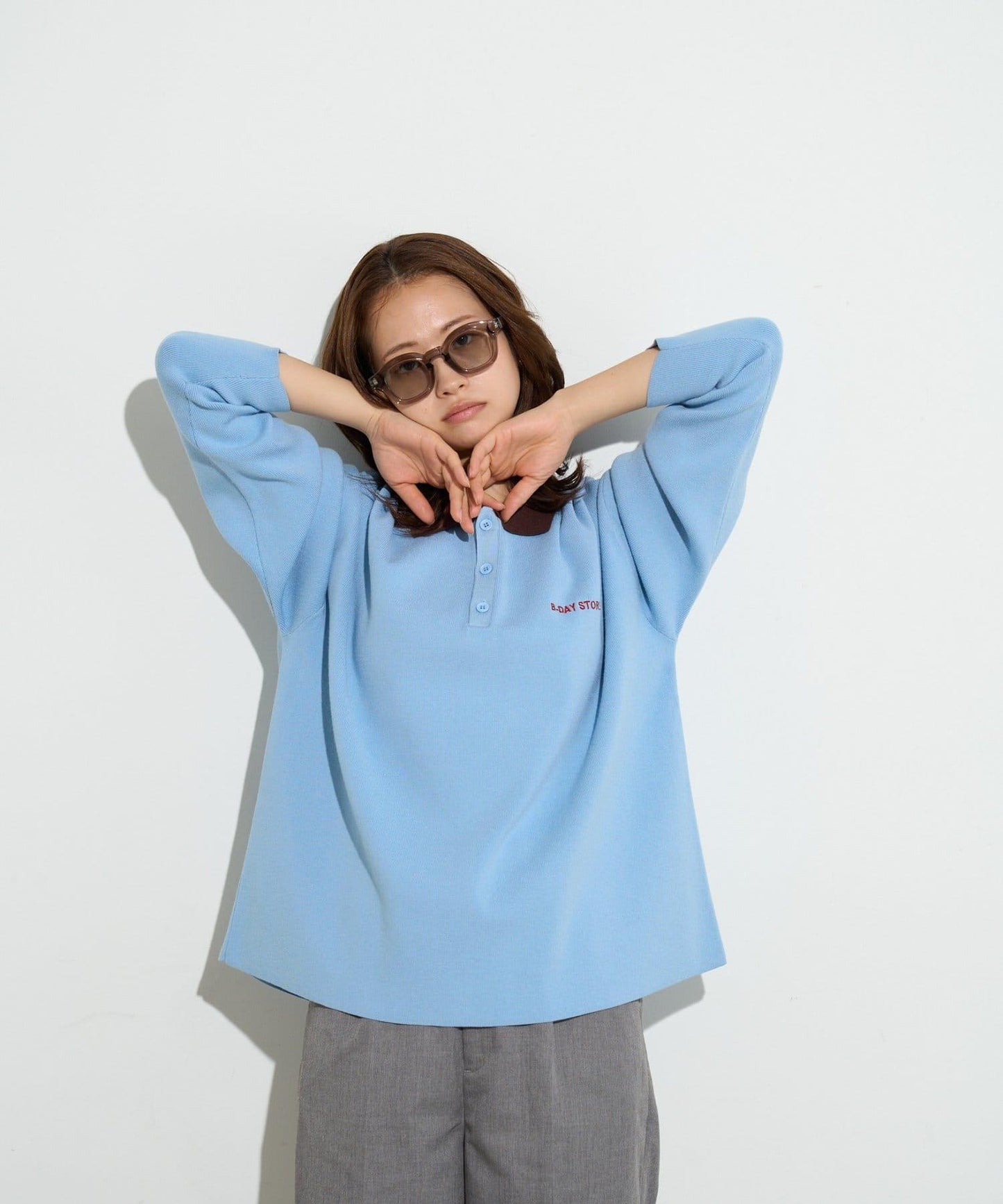 B-DAY STORE 拼色Polo針織POLO衫
