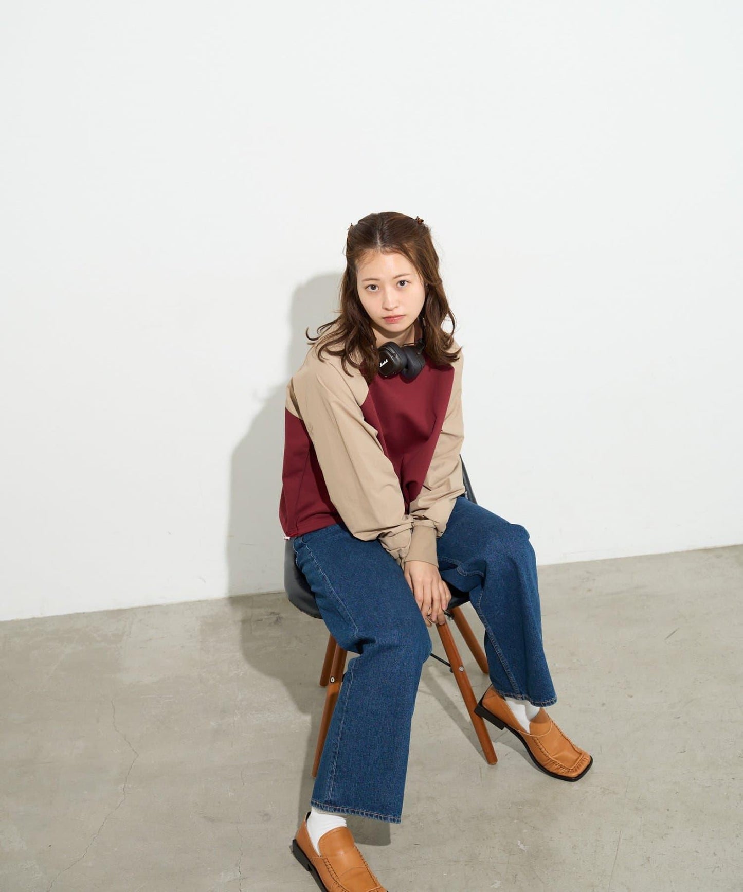 B-DAY STORE 拼接設計 女款 針織上衣