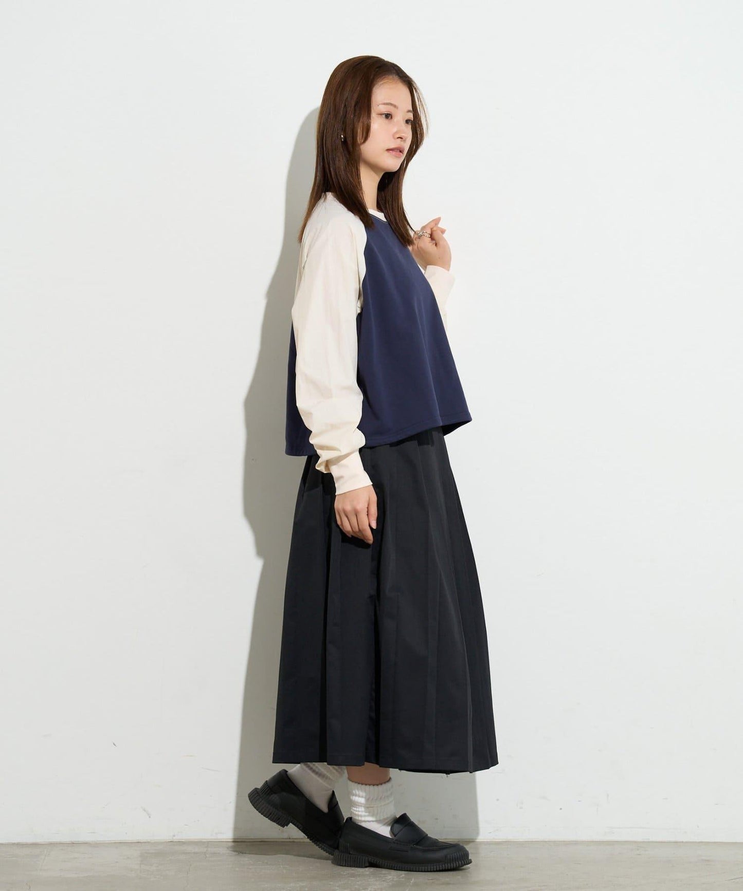 B-DAY STORE 拼接設計 女款 針織上衣