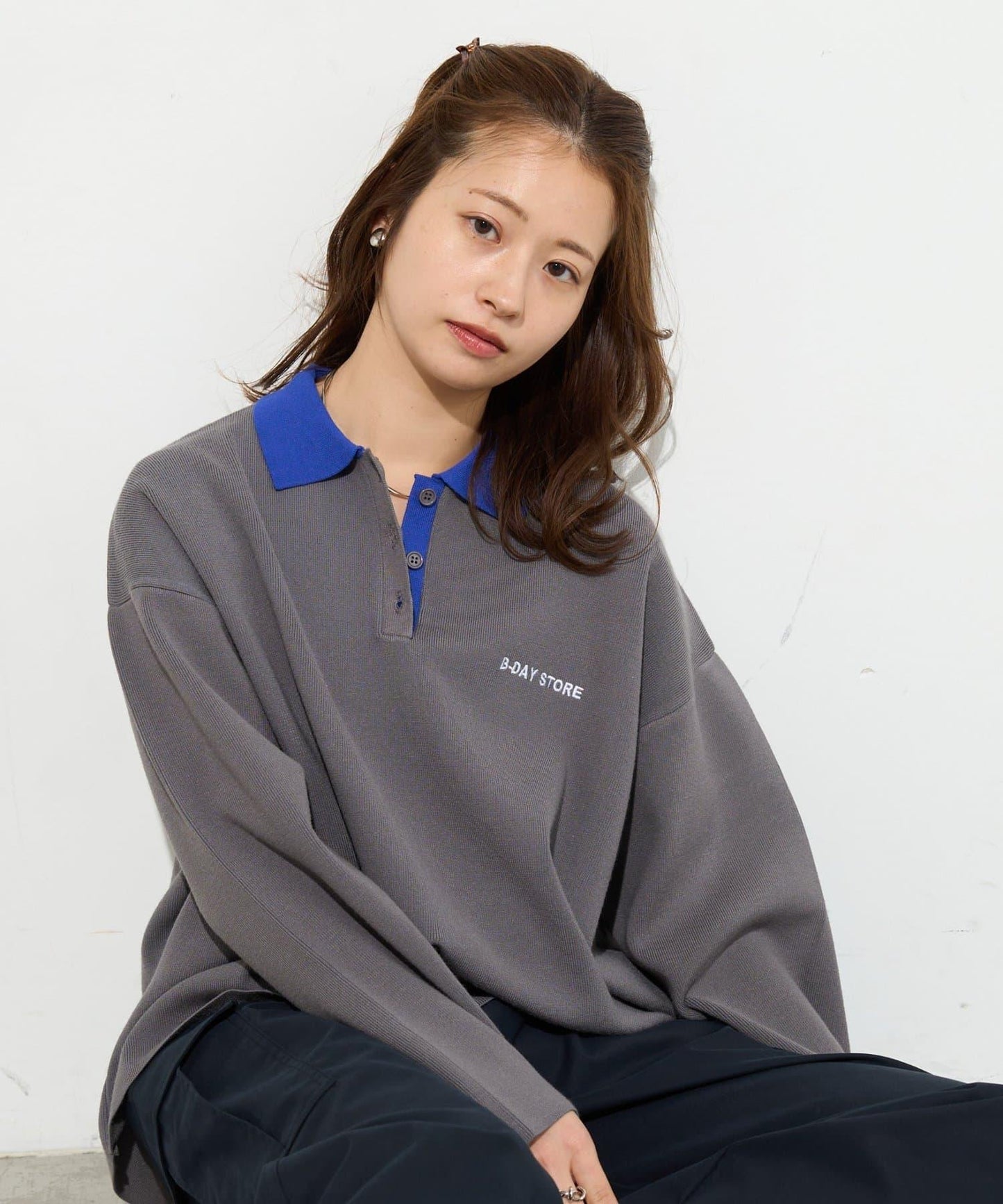 B-DAY STORE 拼色Polo針織POLO衫
