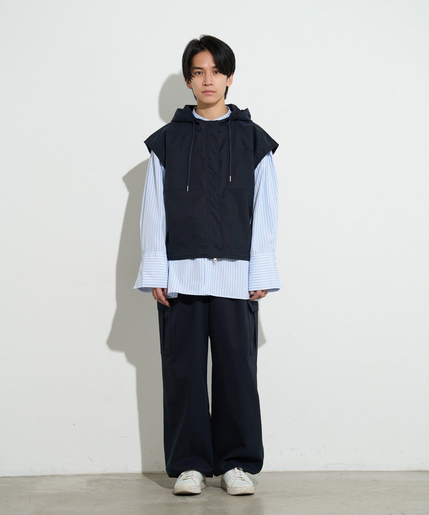 男士闊腿工裝褲