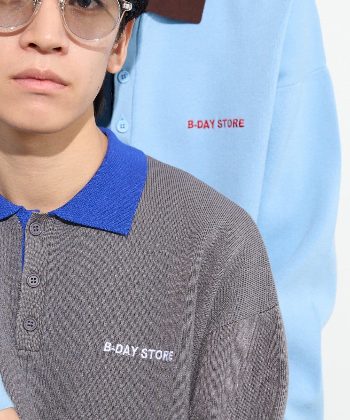 B-DAY STORE 拼色Polo針織POLO衫