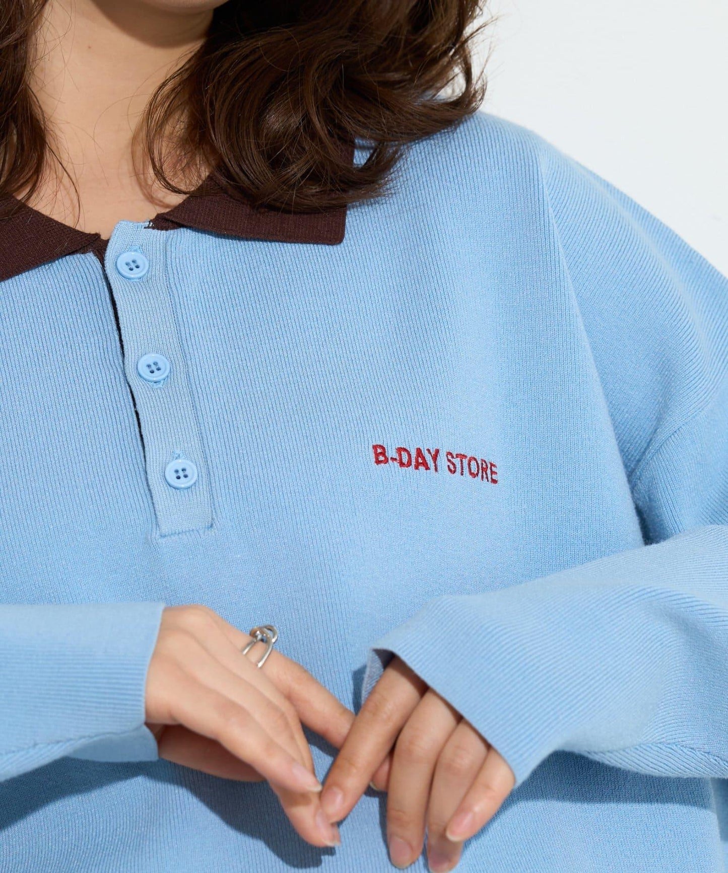 B-DAY STORE 拼色Polo針織POLO衫