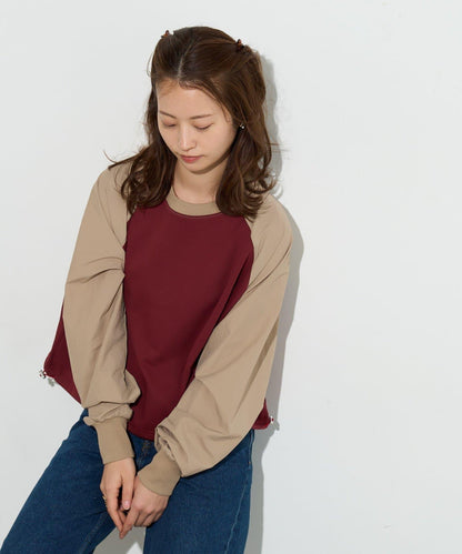 B-DAY STORE 拼接設計 女款 針織上衣