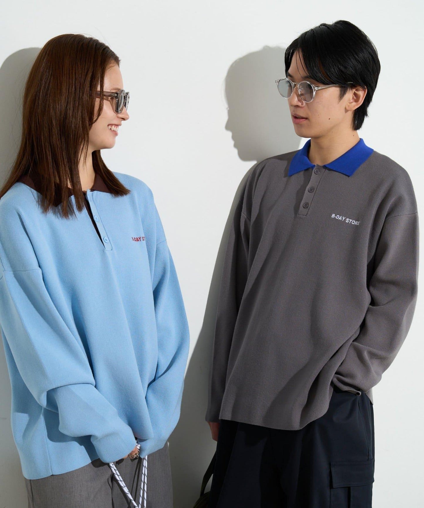 B-DAY STORE 拼色Polo針織POLO衫