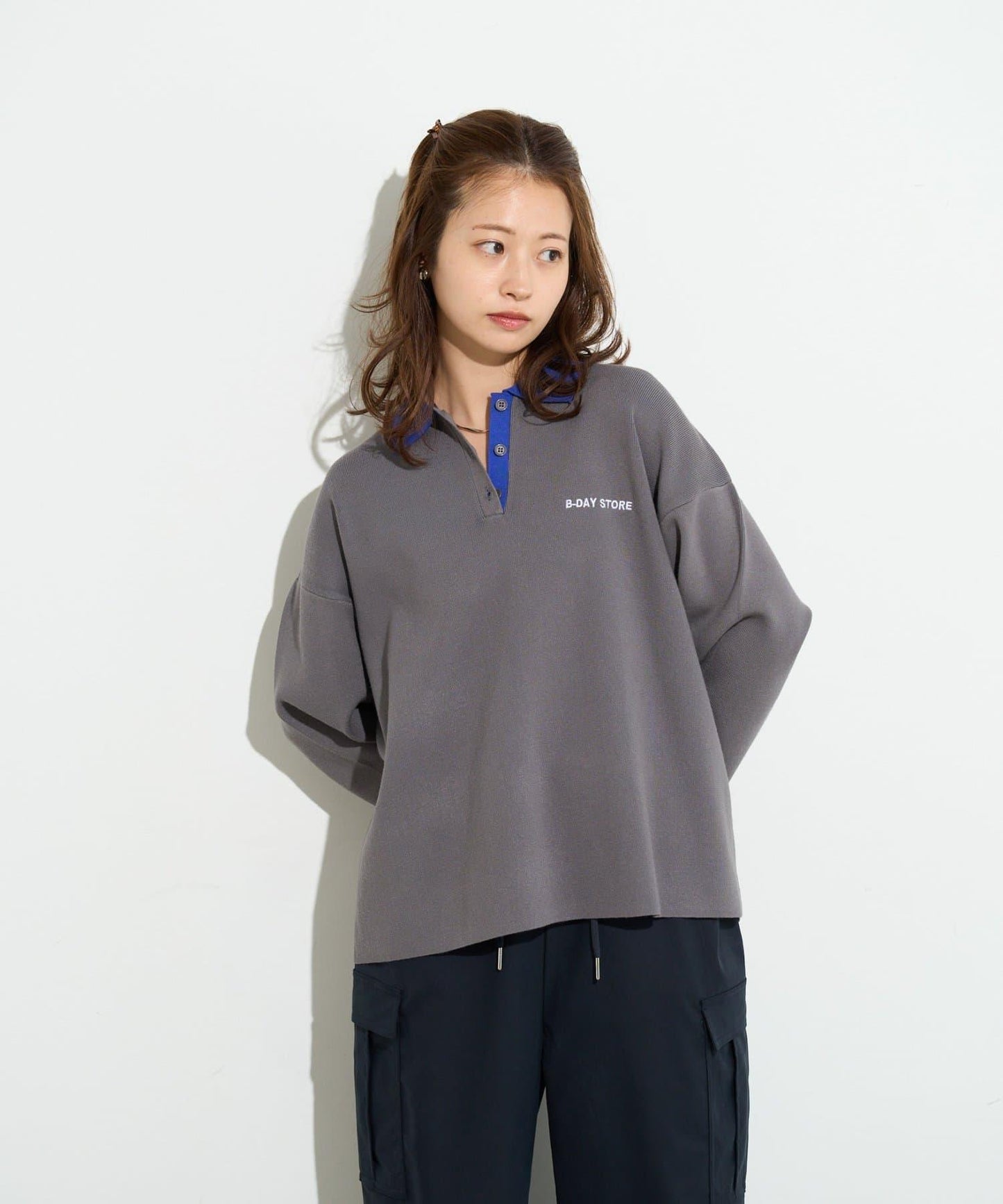 B-DAY STORE 拼色Polo針織POLO衫