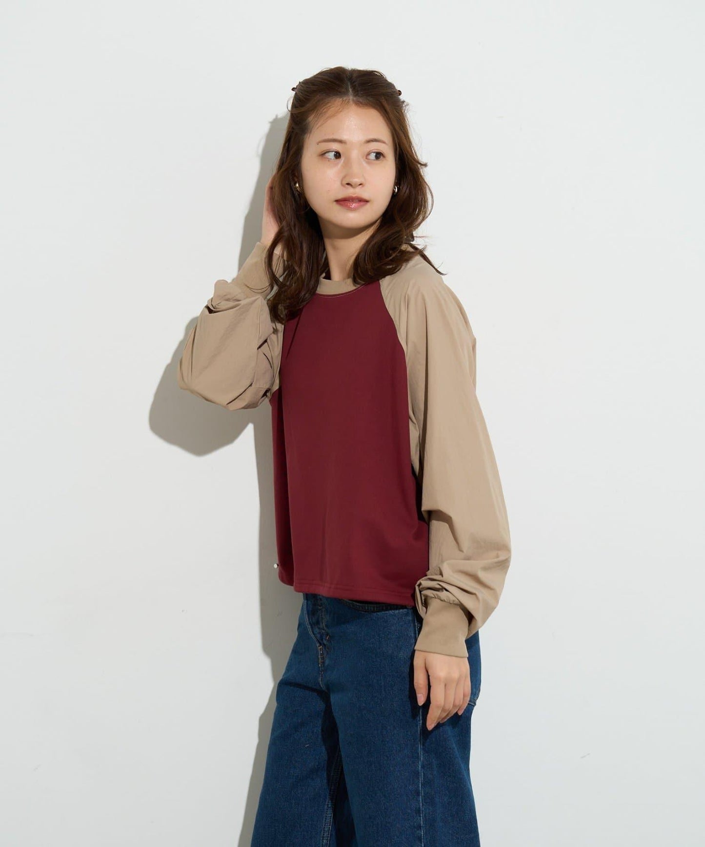 B-DAY STORE 拼接設計 女款 針織上衣