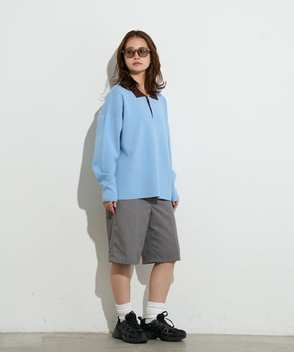 B-DAY STORE 拼色Polo針織POLO衫