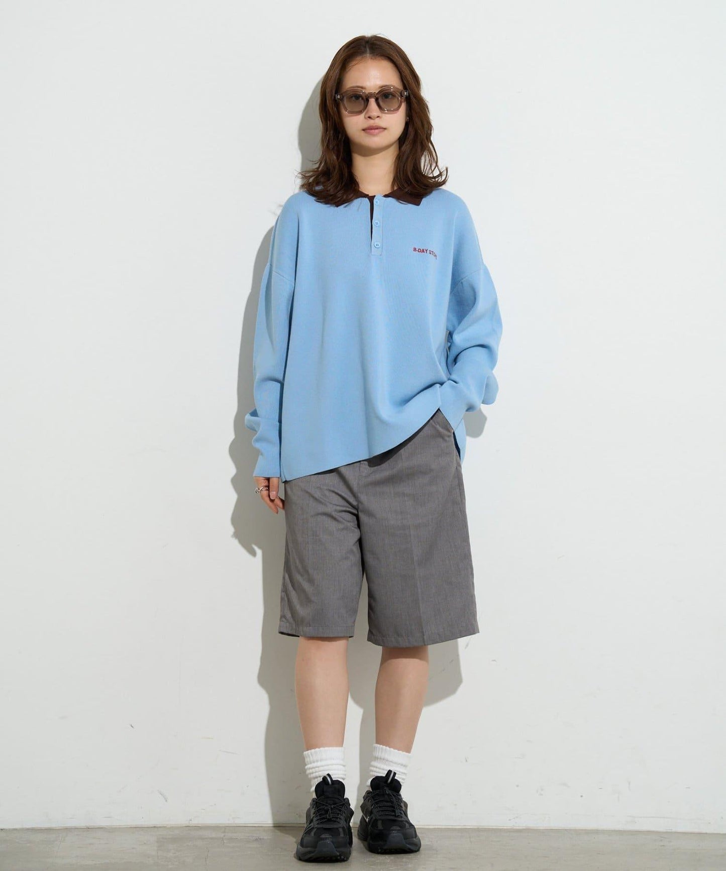 B-DAY STORE 拼色Polo針織POLO衫