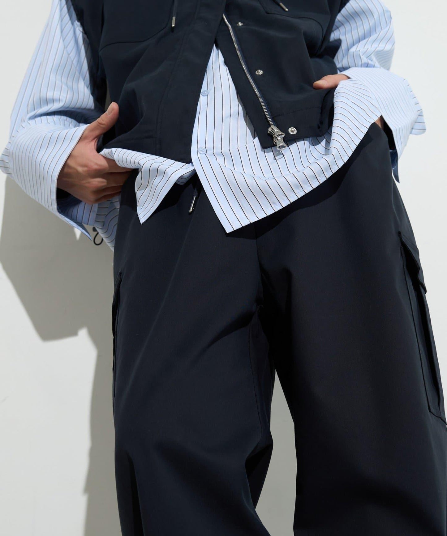 男士闊腿工裝褲