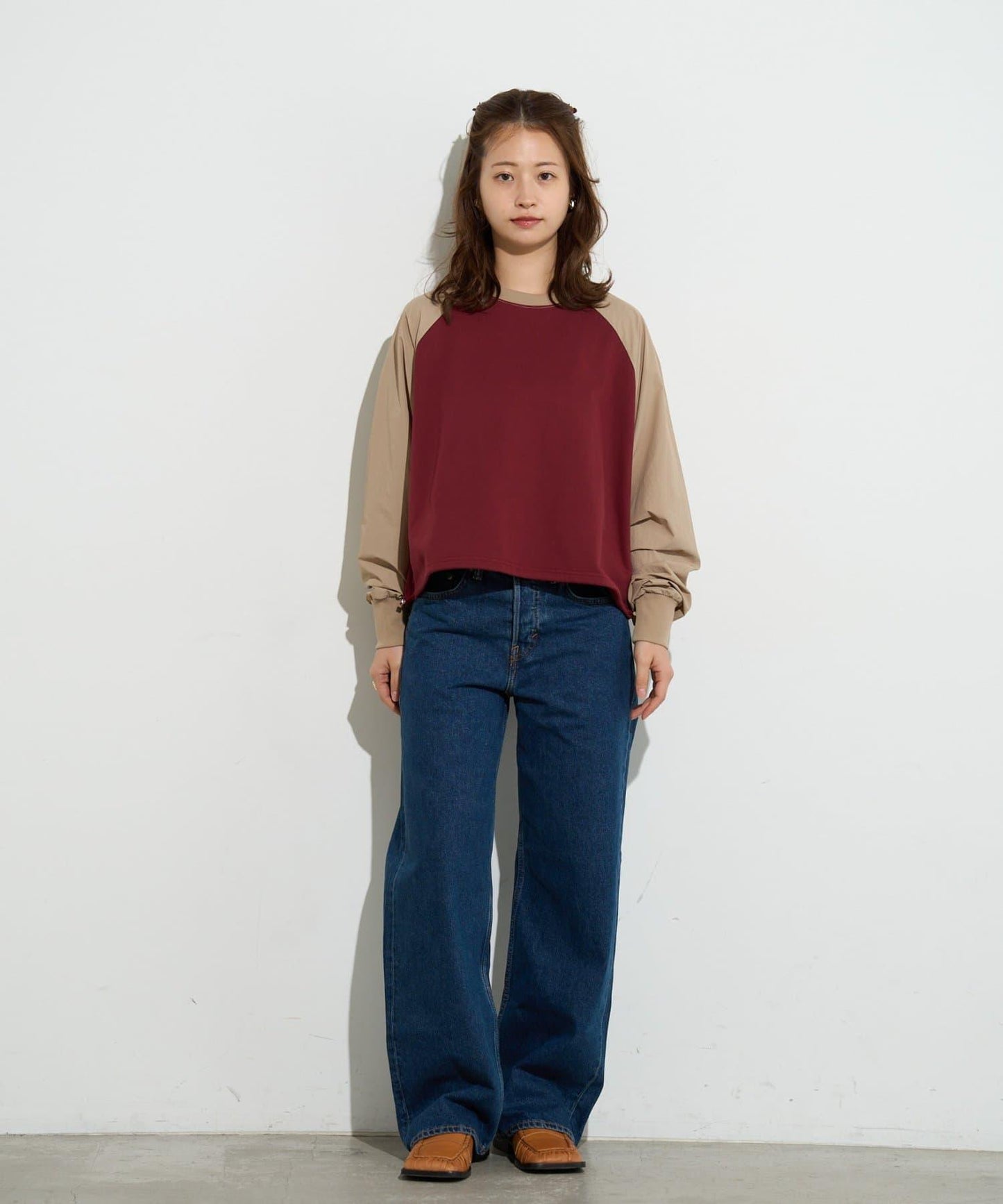 B-DAY STORE 拼接設計 女款 針織上衣