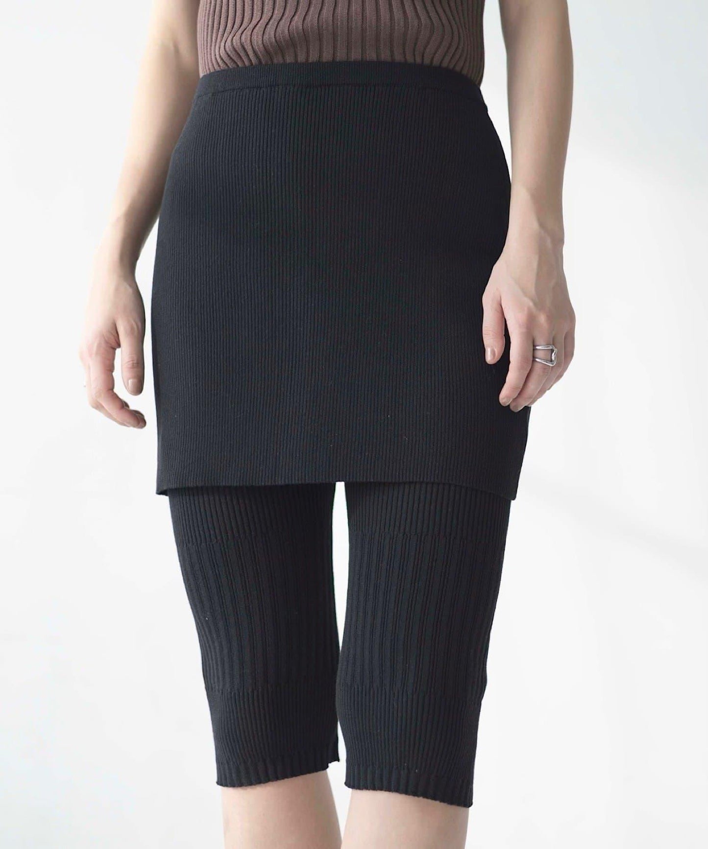 CINAMOD RIB PANTS WITH SKIRT 裙褲
