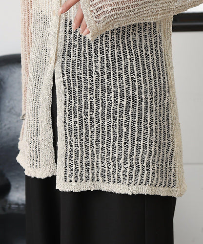 結粒鏤空針織開衫
