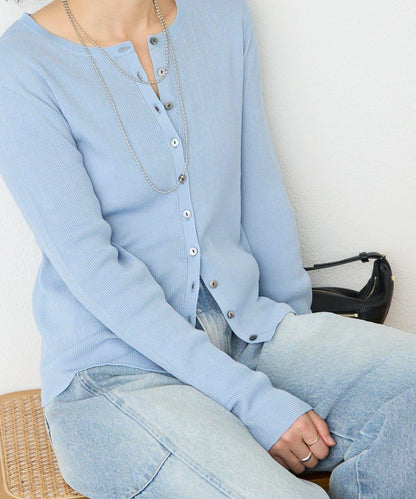 RIVE DROITE 棉質羅紋針織開衫
