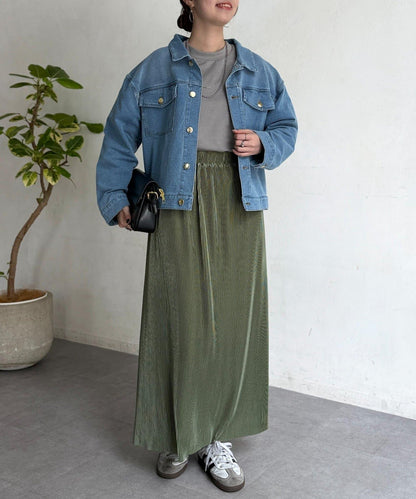 GLD紐扣 翻領 牛仔夾克