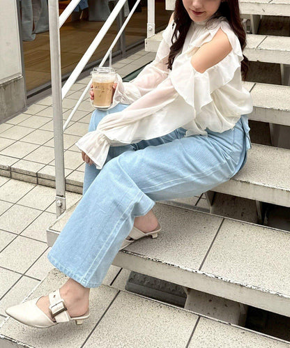 荷葉邊褶飾襯衫