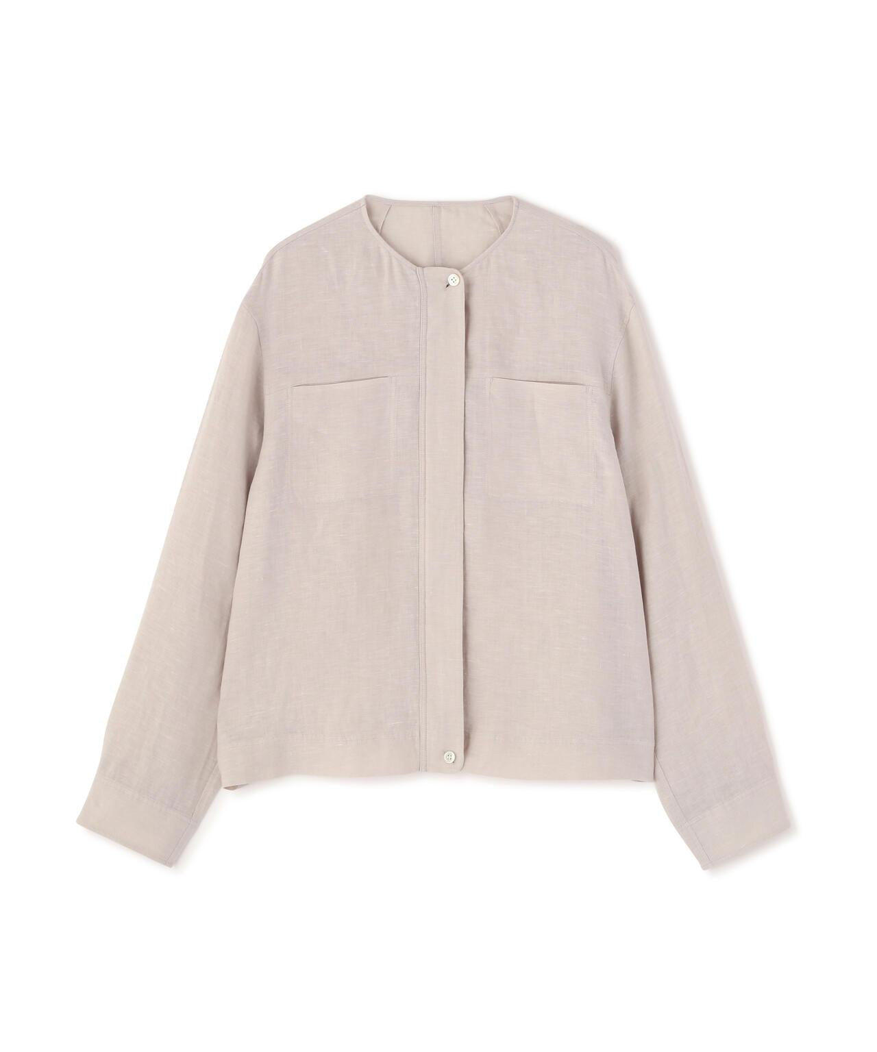 Hardman亞麻 無領短外套