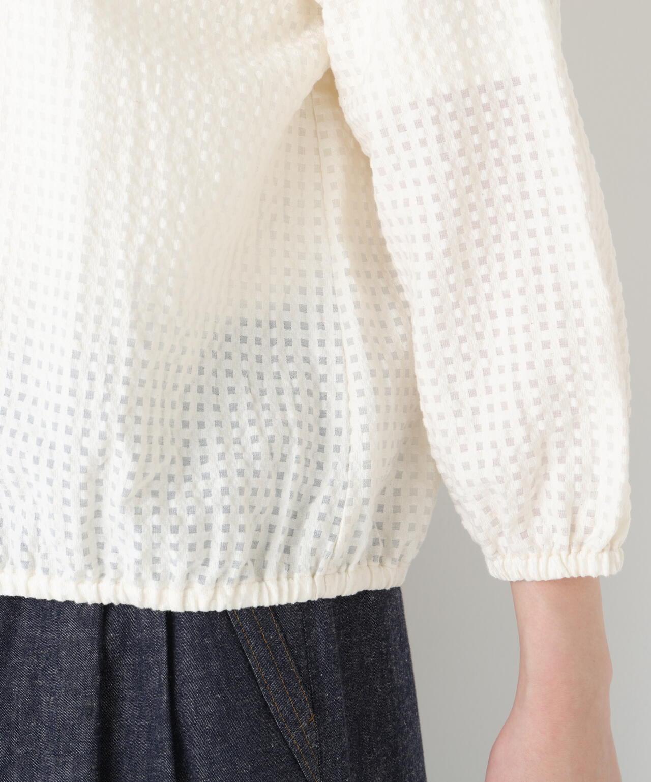 拉舍爾格紋蕾絲 拉鍊短外套