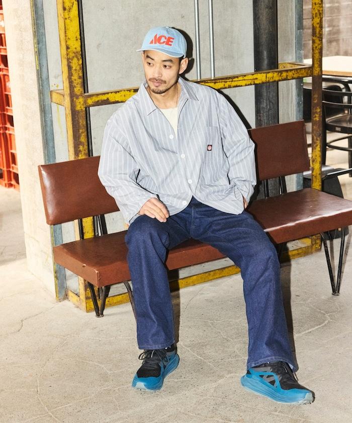 工裝條紋襯衫工裝外套