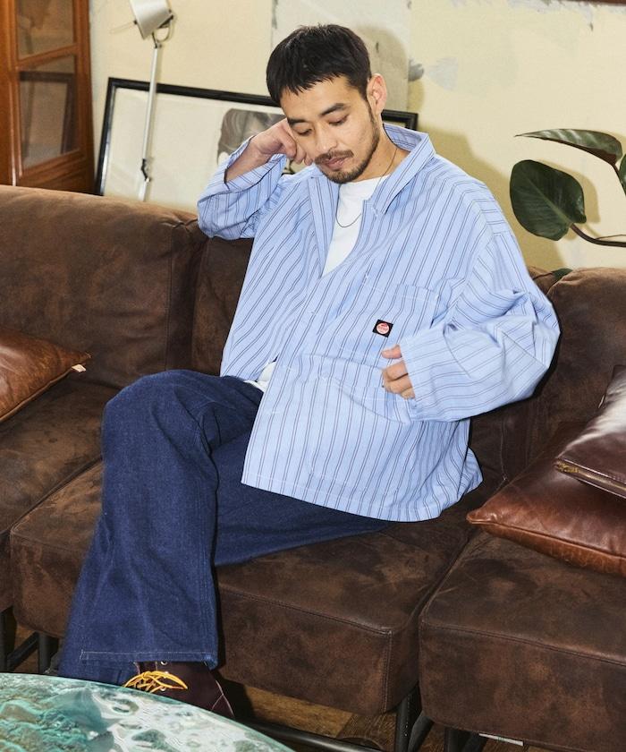 RED KAP × FREAK'S STORE 聯名 條紋工裝襯衫外套