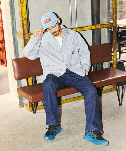 工裝條紋襯衫工裝外套
