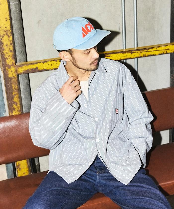 工裝條紋襯衫工裝外套
