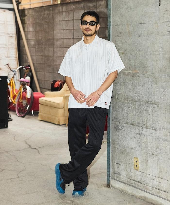 聯名 短款 兵紋條紋 府綢 工裝襯衫