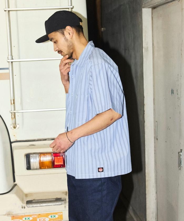 聯名 短款 兵紋條紋 府綢 工裝襯衫