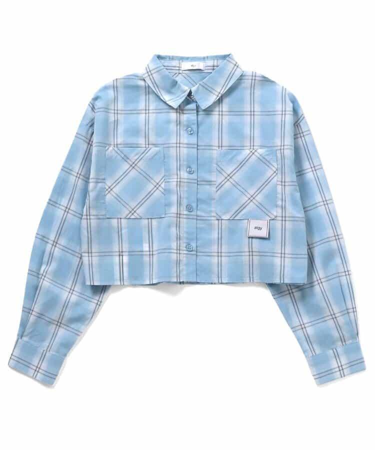 短款格紋襯衫