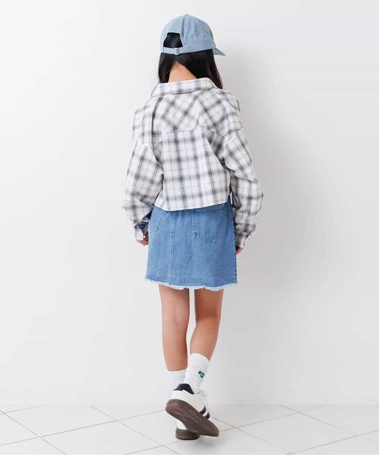 短款格紋襯衫