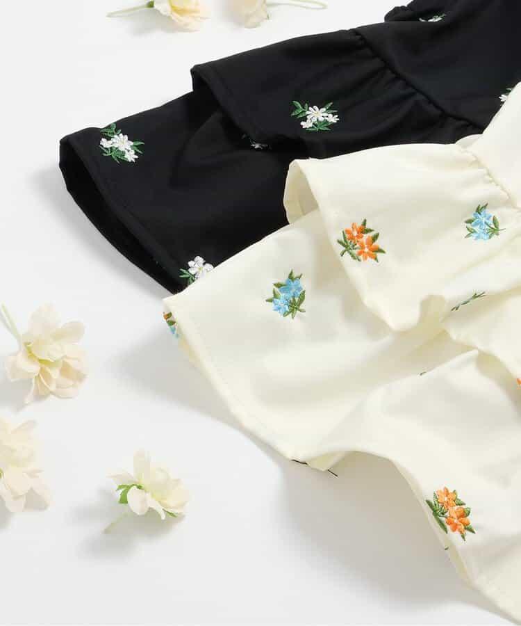 花卉刺繡層疊設計背心