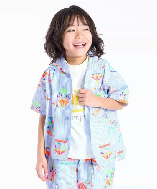 遊樂園刺繡襯衫
