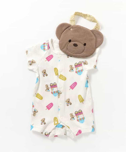 tiny bear 冰淇淋店主題 圍兜連體衣套裝