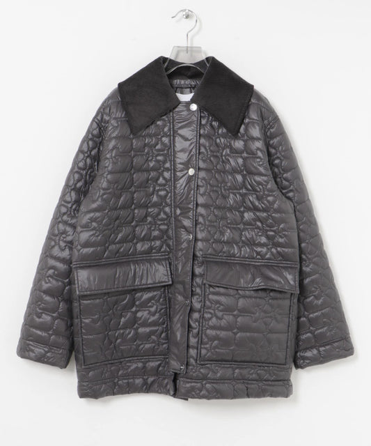 GANNI Shiny Quilt Midi Jacket