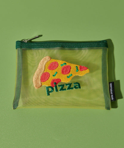 食物刺繡 網紗 收納包